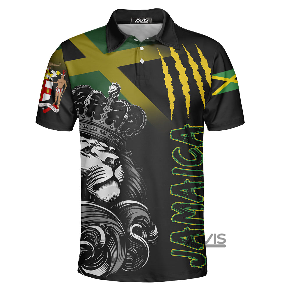 Jamaica Flag Polo Shirt For Men
