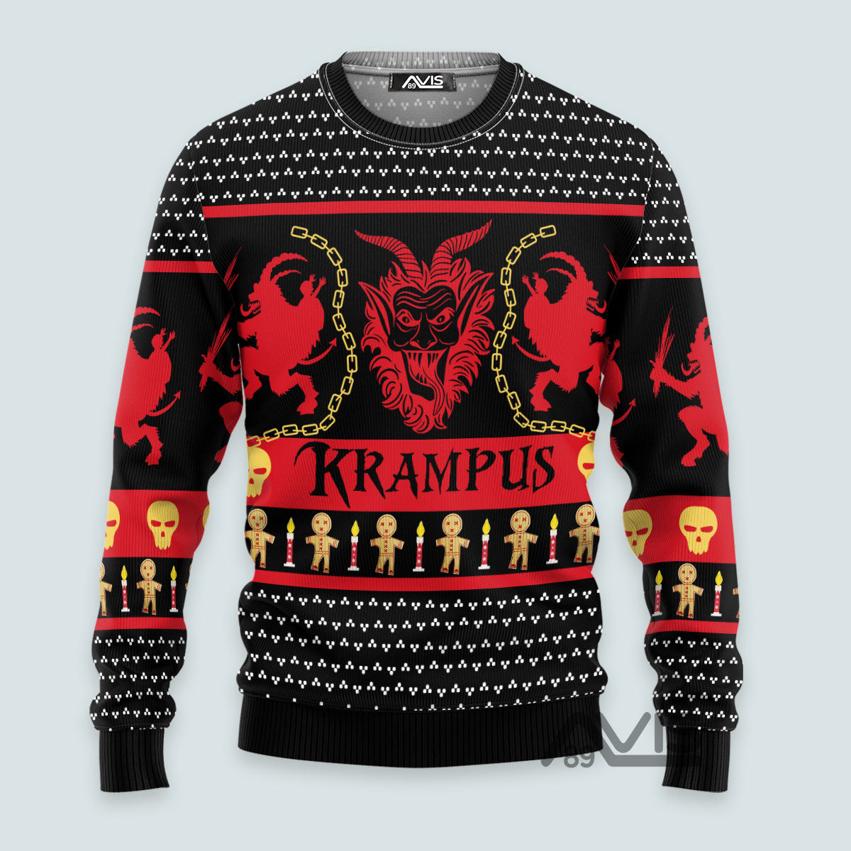 Krampus Christmas Red Funny Ugly Sweater