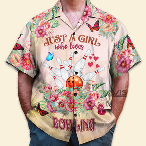 Just A Girl Who Loves Bowling Flower Pink Hawaiian Shirt