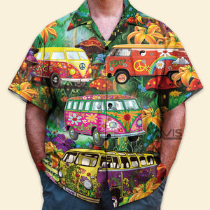 Hippie Bus Peace Life Colorful Style Hawaiian Shirt