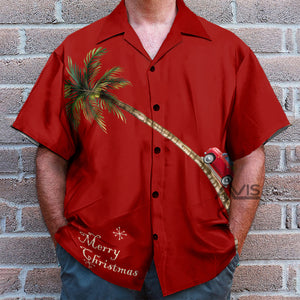 Merry Christmas Car And Coconut Tree Red - Hawaiian Shirt