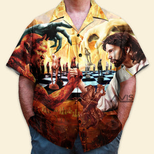 Chess Battle Satan Vs Jesus Cool Style - Hawaiian Shirt