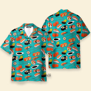 Sushi Rolls Japanese Seafood Blue Aloha - Hawaiian Shirt