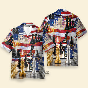 Chess And Firework Independence Day - Hawaiian Shirt