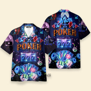 Poker Neon Casino Slot Machine With Jackpot - Hawaiian Shirt