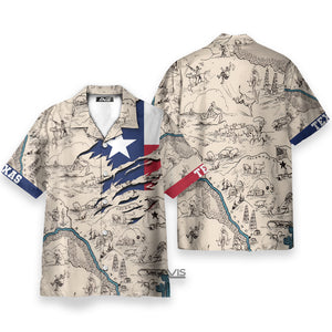 Texas State Map, Unique Hawaiian Shirt