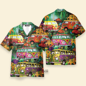 Hippie Bus Peace Life Colorful Style Hawaiian Shirt