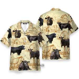 Black Angus Cattle Lovers Farm Hawaiian Shirt For Men & Women