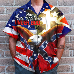 America One Nation Under God Patriotism - Hawaiian Shirt