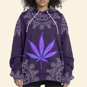 Hippie Cannabis Leaves Purple - Hoodie