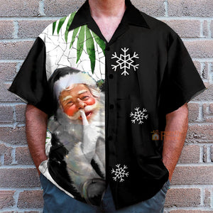 Christmas Santa Coming Black Hawaiian Shirt