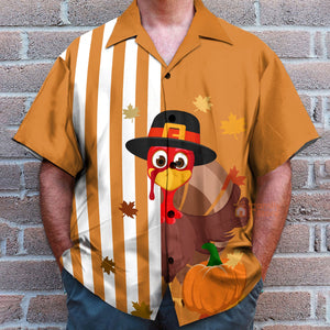 Thanksgiving Turkey Stripe Pattern Hawaiian Shirt