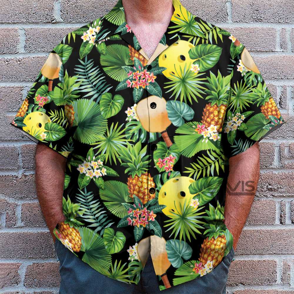 Pickleball Pineapple Tropical Hawaiian Shirt For Men & Women