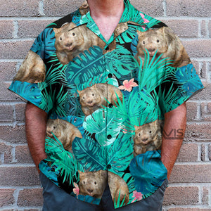 Wombat Tropical Leaves - Hawaiian Shirt