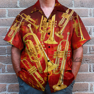 Trumpet Is Cool Red And Yellow - Hawaiian Shirt