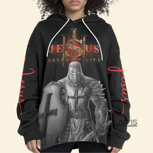 Avis89 Jesus Saved My Life A Warrior Of Christ - Hoodie