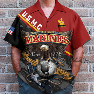 American Happy Memorial Day Marines Veteran - Hawaiian Shirt