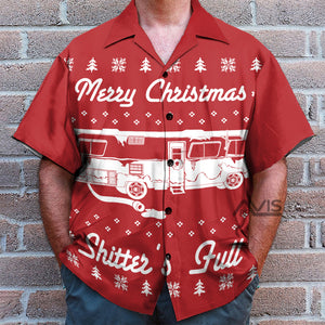 Christmas Shitters Full Red Background - Hawaiian Shirt