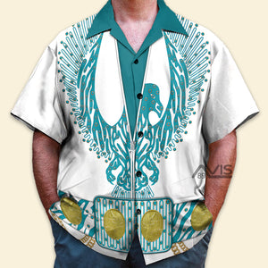 Elvis Turquoise Phoenix Costume - Hawaiian Shirt ELHS40