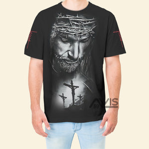 Avis89 Jesus Savior And Cross Dark Night - T-Shirt