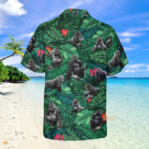 Gorilla Summer Short Sleeve Hawaiian Shirt