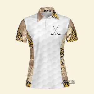 Avis89 Light Brown Leopard Pattern Golf - Gift For Golf Lovers - Women Polo Shirt