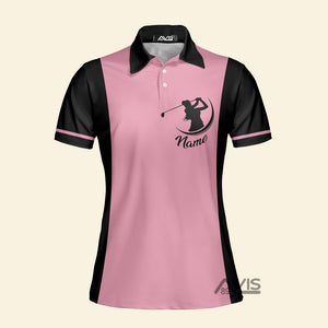 Avis89 Custom Name Golf Cool Pink Girl - Gift For Golf Lovers - Personalized Women Polo Shirt