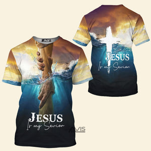 Avis89 Jesus Is My Savior Hold Hand In Water - T-shirt