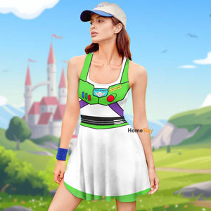 Buzz Toy Story Green White Costume - Skater Dress