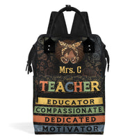 Black Teacher - Personalized Duckbilled Backpack - Back To School Gift For Educators 