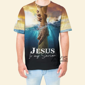 Avis89 Jesus Is My Savior Hold Hand In Water - T-shirt