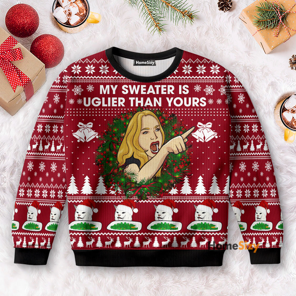 Cat Woman Meme Xmas - Ugly Christmas Sweater
