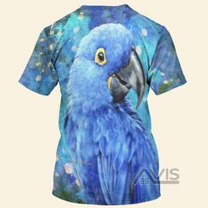 Avis89 Blue Hyacinth Macaw Splatter T-Shirt