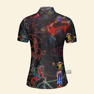 Avis89 Cowboy Neon Colorful - Gift for Cowboy Lovers - Women  Polo Shirt