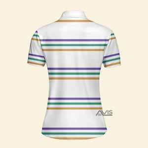 Avis89 Mardi Gras Striped - Women Polo Shirt 