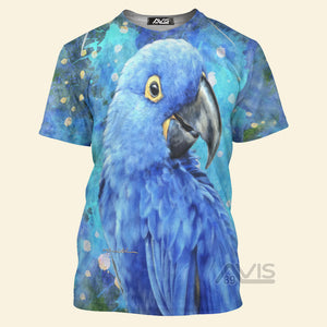 Avis89 Blue Hyacinth Macaw Splatter T-Shirt