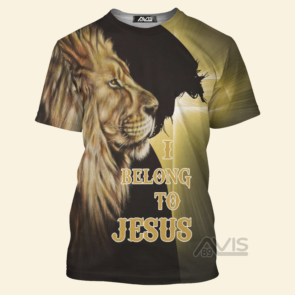 Avis89 Lion Love I Belong To Jesus - 3D TShirt