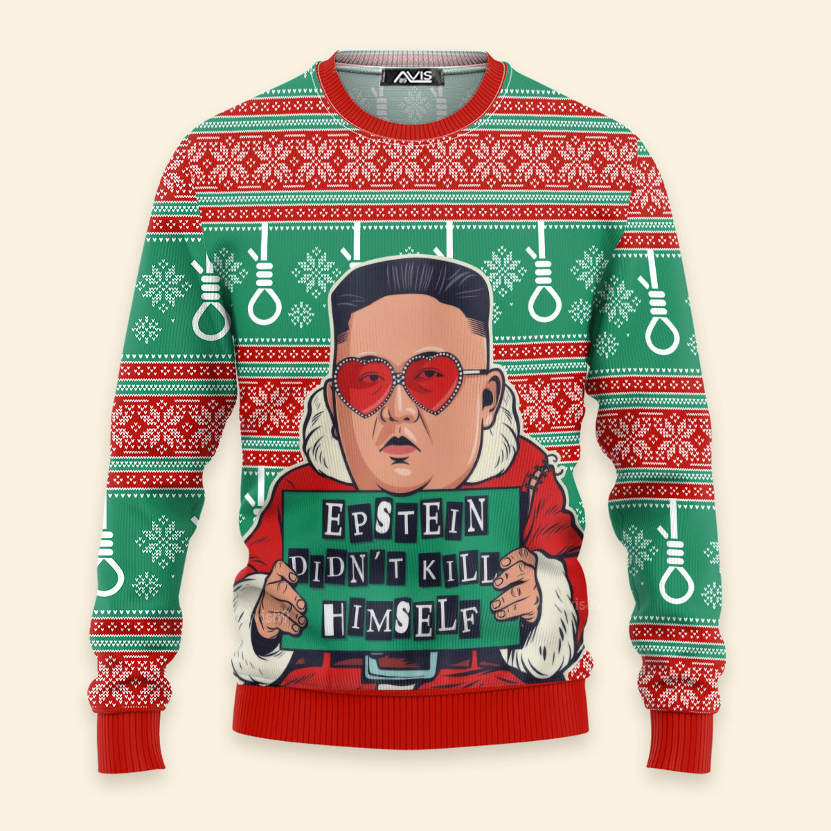 Kim Jong Un Epstein Didn't Kill Himself Christmas Ugly Sweater