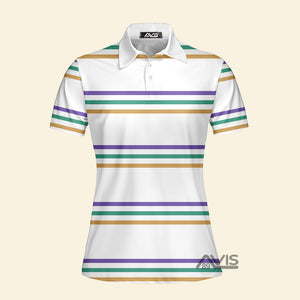 Avis89 Mardi Gras Striped - Women Polo Shirt 