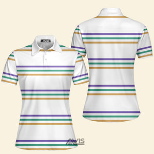 Avis89 Mardi Gras Striped - Women Polo Shirt 