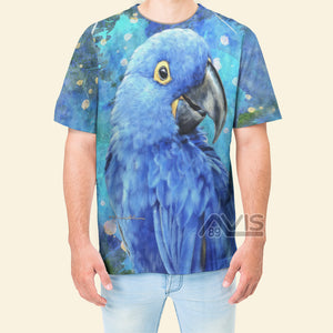 Avis89 Blue Hyacinth Macaw Splatter T-Shirt