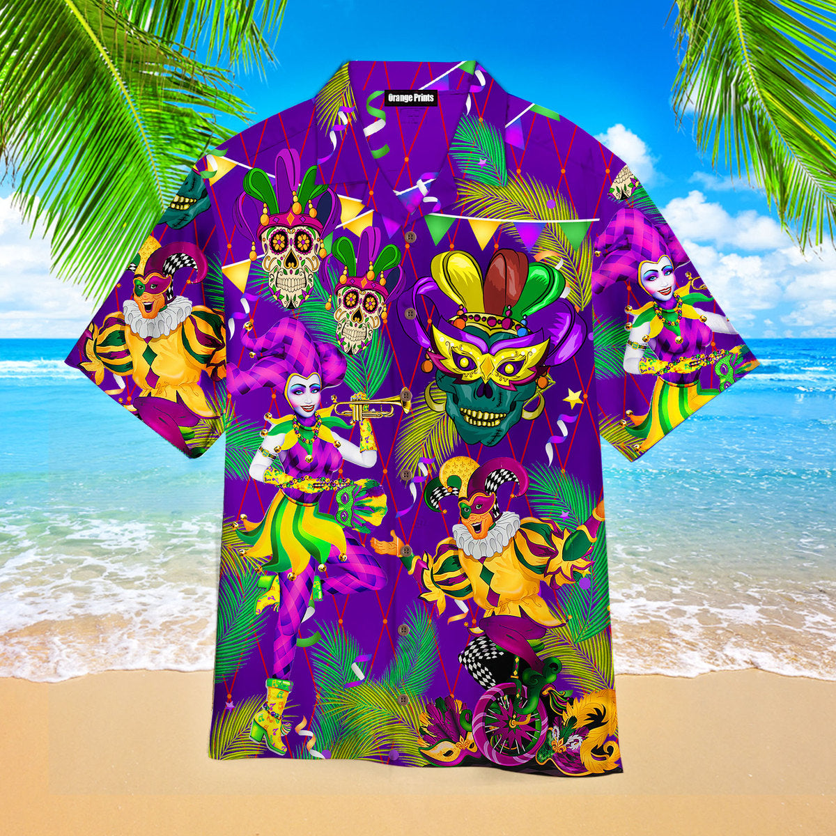 Mardi Gras Jester Clowns - Hawaiian Shirt