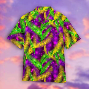 Mardi Gras Pattern Green And Purple - Hawaiian Shirt