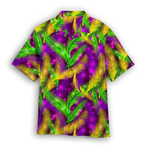 Mardi Gras Pattern Green And Purple - Hawaiian Shirt