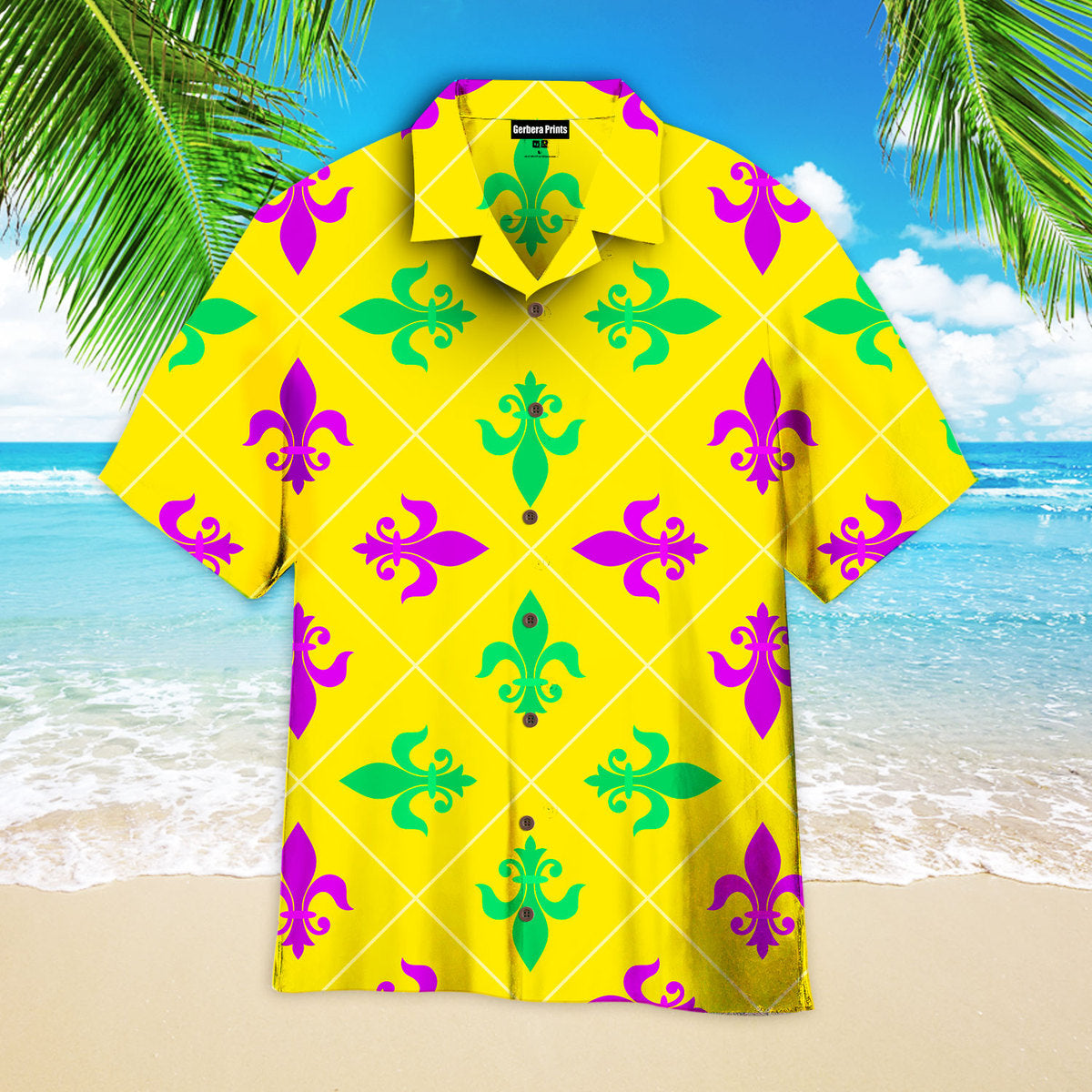 Mardi Gras Yellow Fleur De Lis - For Men And Women - Hawaiian Shirt