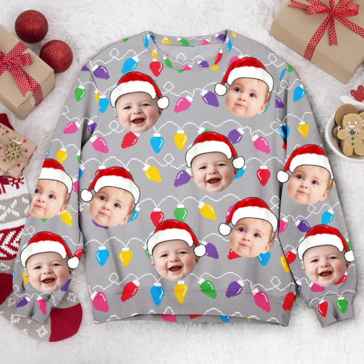 Custom Face Funny Christmas Leds For Family, Friends - Personalized Ugly Sweater