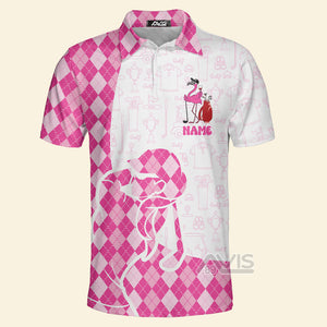 Avis89 Par Then Bar Pink Flamingo - Personalized Men Polo Shirt