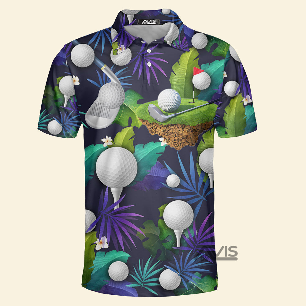 Avis89 Golf It Takes A Lot Of Balls To Golf The Way I Do Tropical Polo Shirt