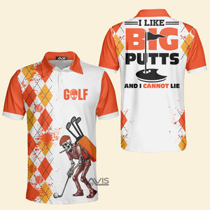 Avis89 Skull Golf Orange Yellow Golf - Men Polo Shirt