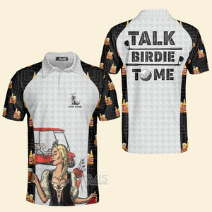 Talk Birdie To Me Oktoberfest Beer Pretzel Golf - Personalized Men Polo Shirt